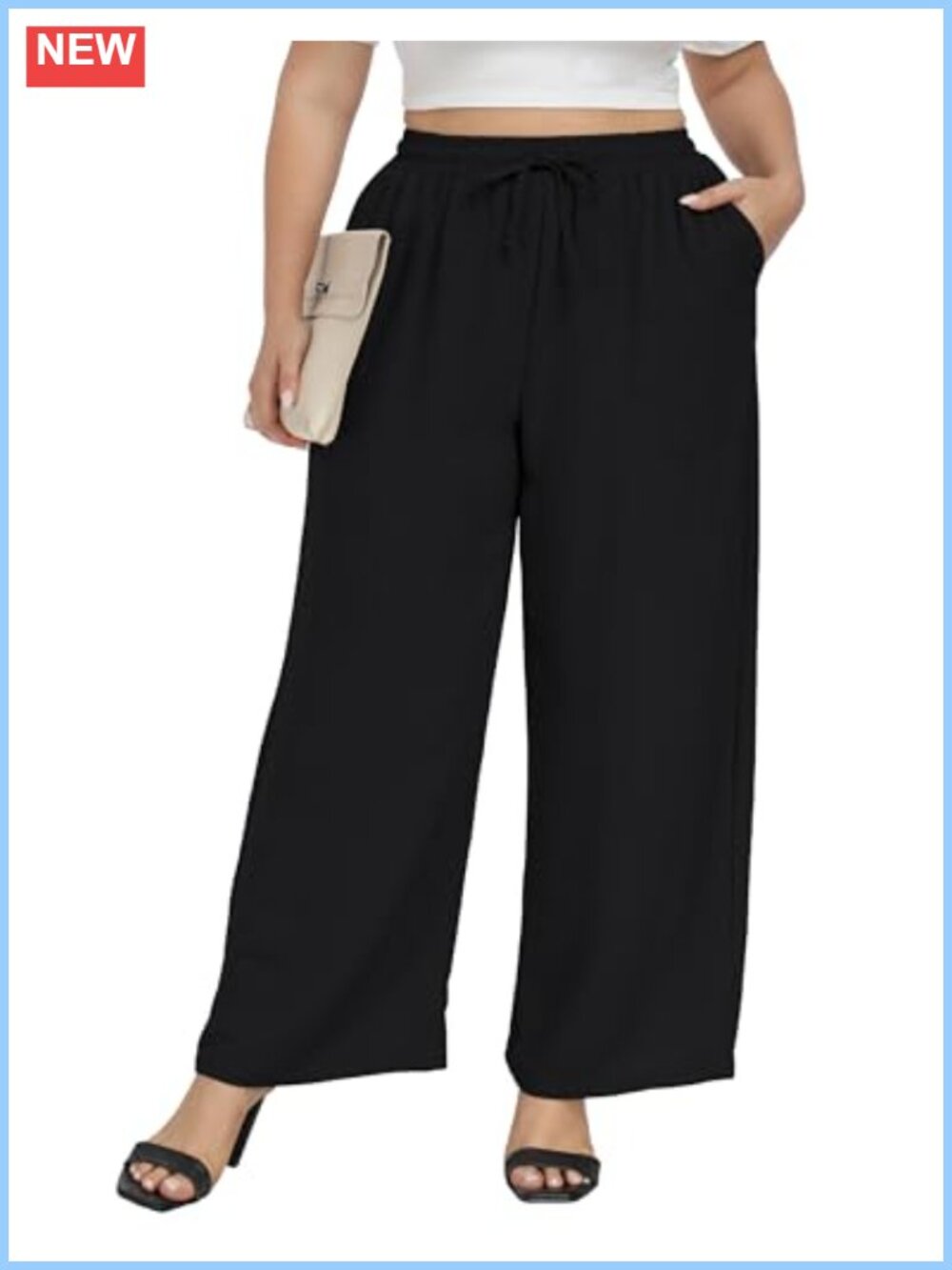 Plus Size Palazzo Pants Wide Leg Flowy Summer Lounge Pants